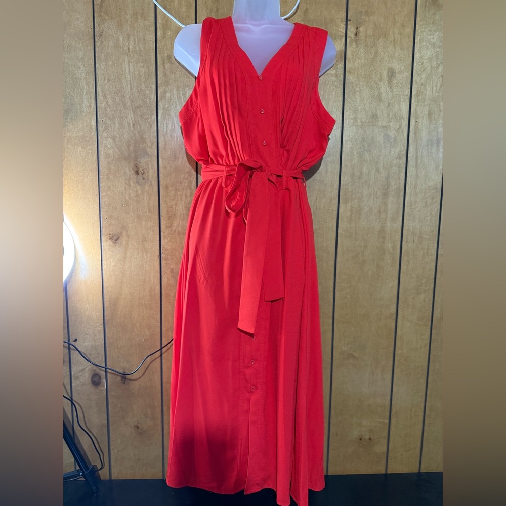 Nine West Vibrant Red Maxi Dress